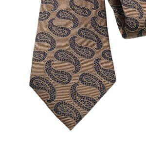 Private Stock Silk Tie Men’s XL 64.5” Antique Gold Black Paisley Vintage Classic